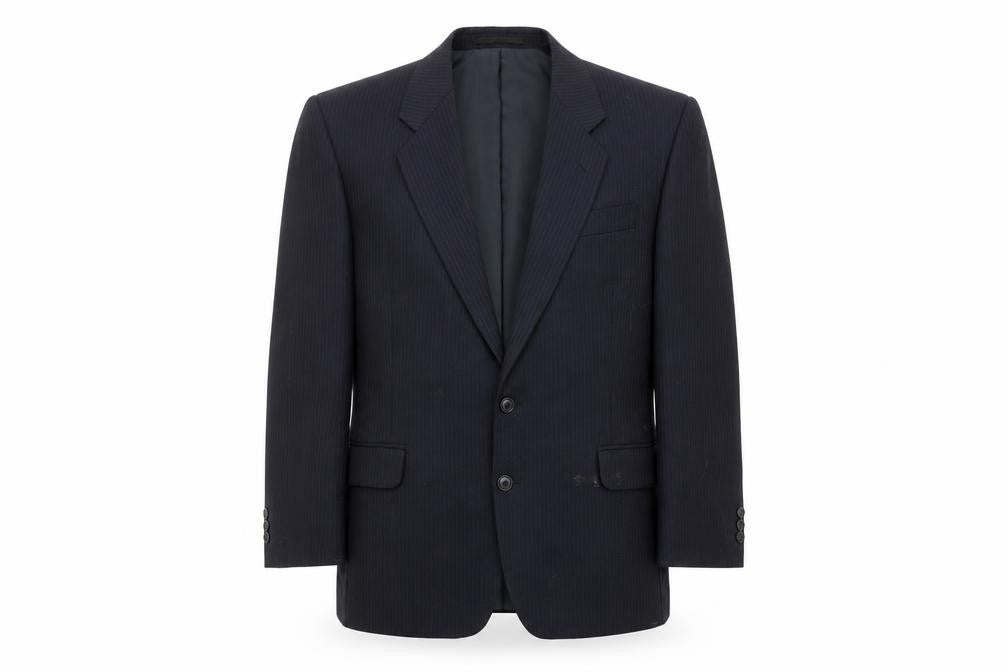 CANDA Mens Blue Striped  Jacket Suit Jacket Size 44