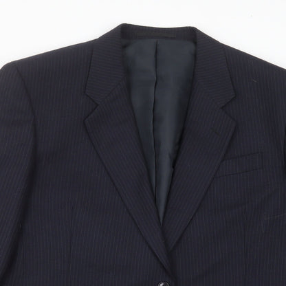 CANDA Mens Blue Striped  Jacket Suit Jacket Size 44