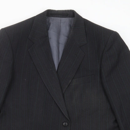 Preworn Mens Grey Herringbone  Jacket Suit Jacket Size 44