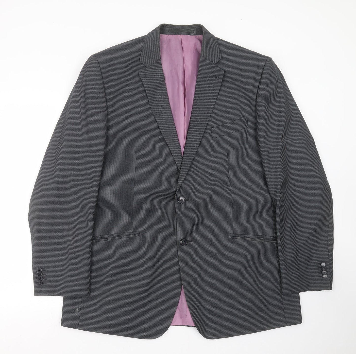 F&F Mens Grey Striped  Jacket Suit Jacket Size 44