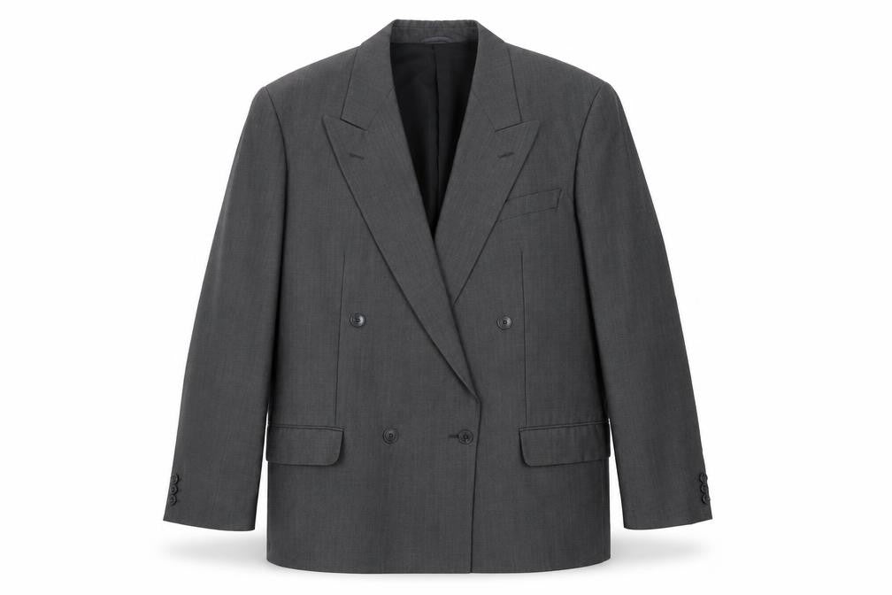 Front view of WILVORST men’s grey jacket suit jacket, size 42
