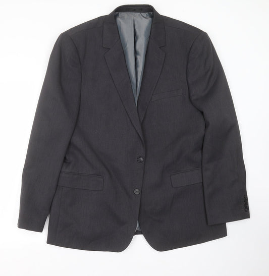F&F Mens Grey Geometric  Jacket Suit Jacket Size 46