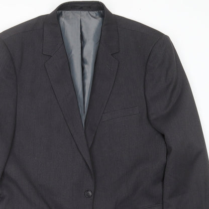 F&F Mens Grey Geometric  Jacket Suit Jacket Size 46