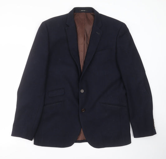 Mens UK Size M Cedar Wood State Regular Blue Suit Jacket