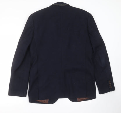 Mens UK Size M Cedar Wood State Regular Blue Suit Jacket