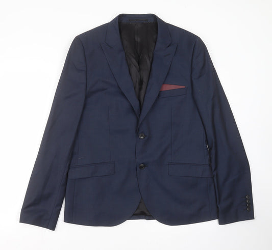Mens UK Size 42 Topman Regular Blue Suit Jacket