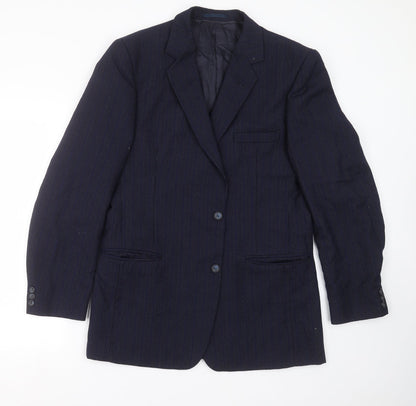 wilf curry Mens Blue Striped  Jacket Suit Jacket Size 42