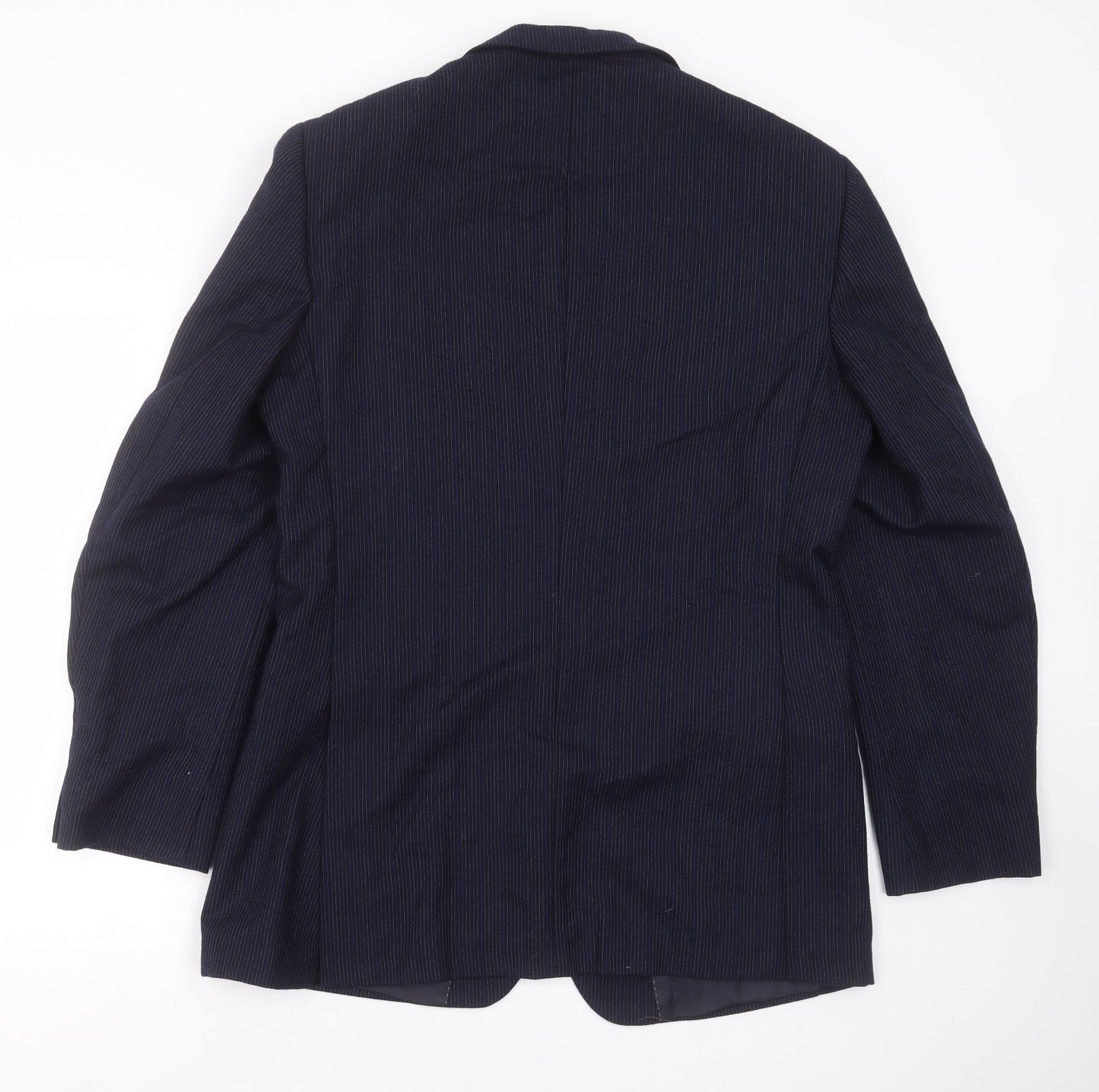 wilf curry Mens Blue Striped  Jacket Suit Jacket Size 42