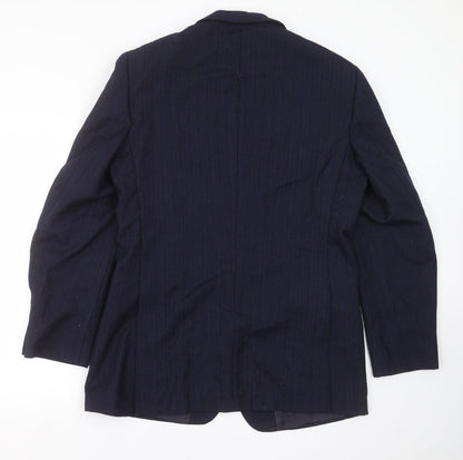 wilf curry Mens Blue Striped  Jacket Suit Jacket Size 42