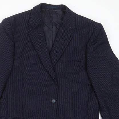 wilf curry Mens Blue Striped  Jacket Suit Jacket Size 42