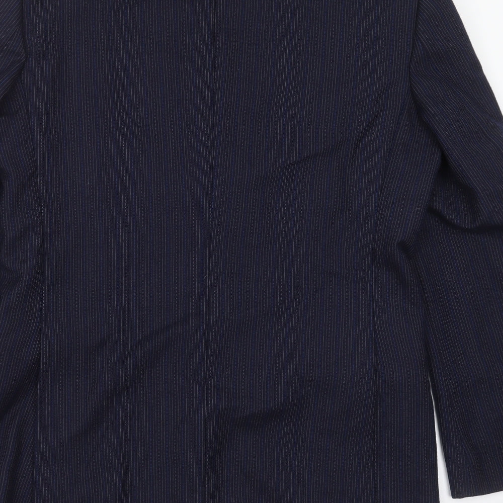 wilf curry Mens Blue Striped  Jacket Suit Jacket Size 42