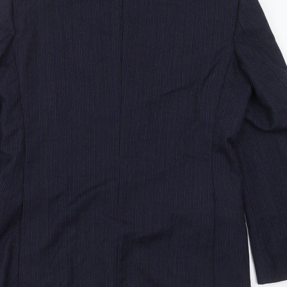 wilf curry Mens Blue Striped  Jacket Suit Jacket Size 42