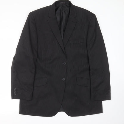 F&F Mens Black Striped  Jacket Suit Jacket Size 44