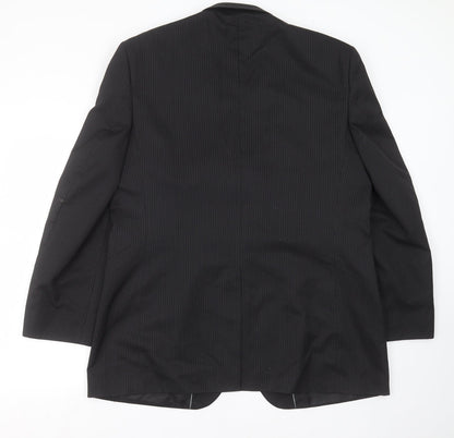 F&F Mens Black Striped  Jacket Suit Jacket Size 44