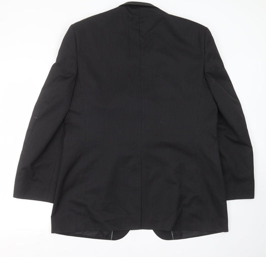 F&F Mens Black Striped  Jacket Suit Jacket Size 44