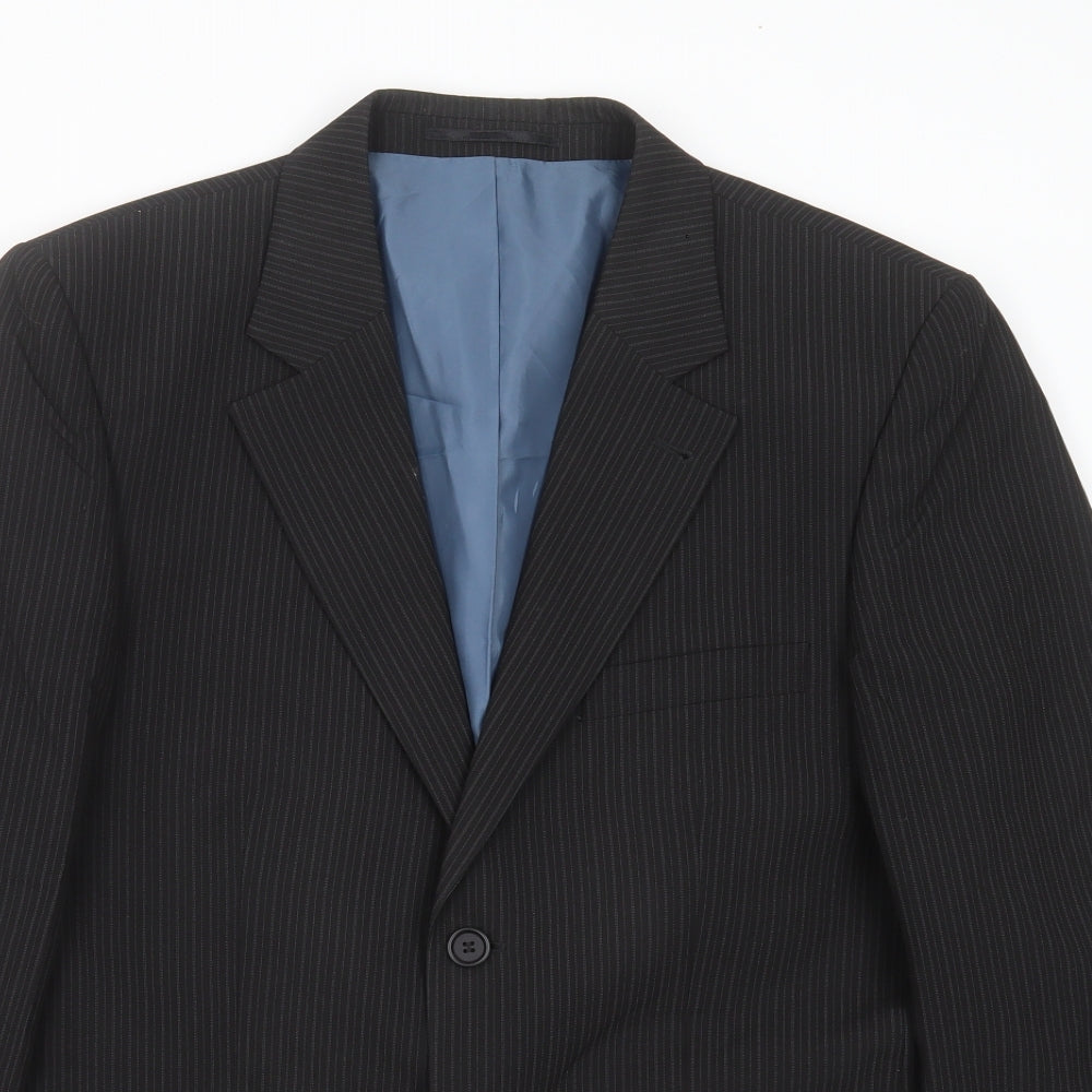 George Mens Black Striped  Jacket Suit Jacket Size 40