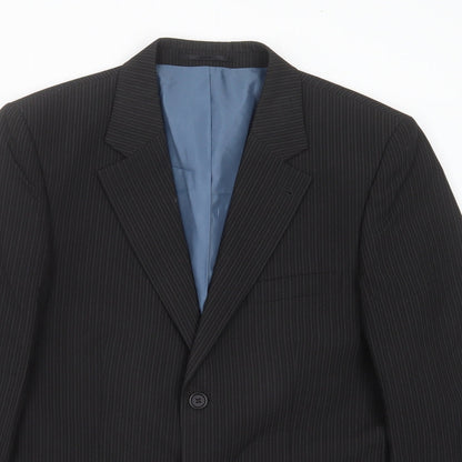 George Mens Black Striped  Jacket Suit Jacket Size 40