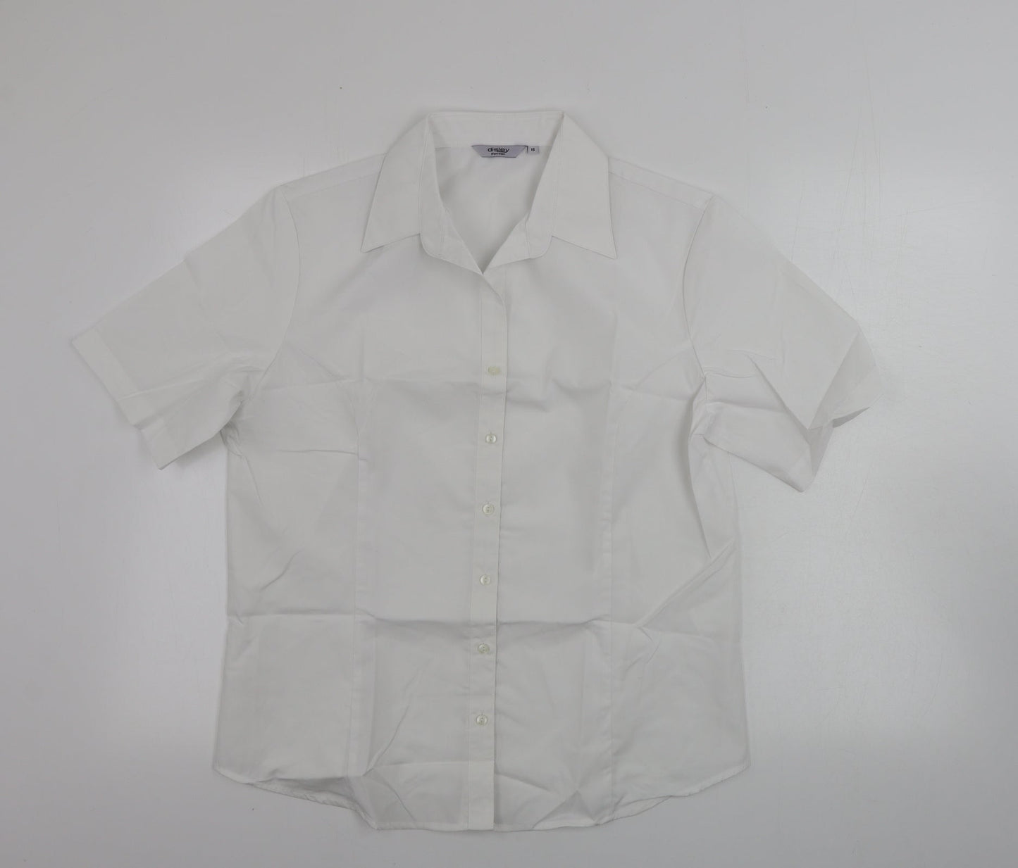 Womens UK Size 16 disley White Basic Button-Up
