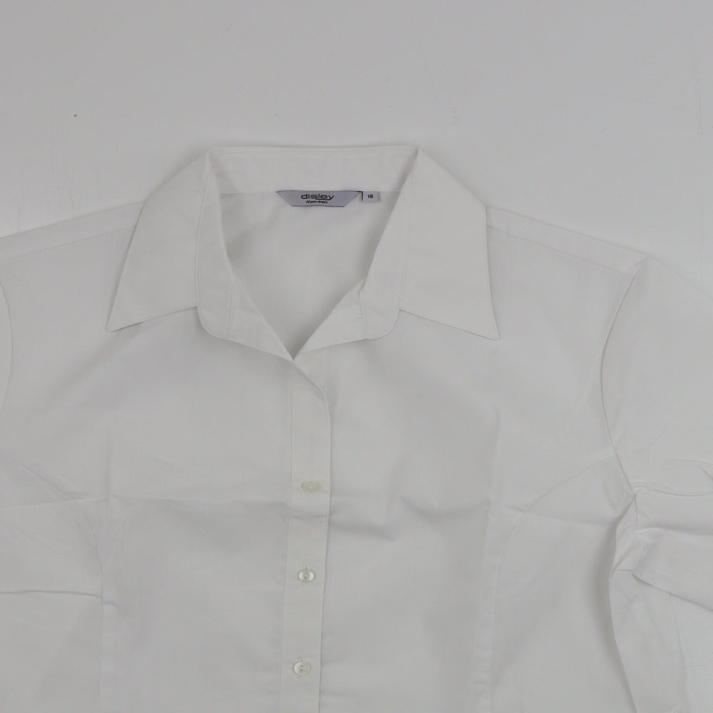 Womens UK Size 16 disley White Basic Button-Up