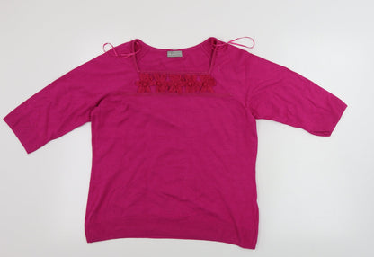 Womens UK Size 14 Marks and Spencer Pink Pullover Jumper