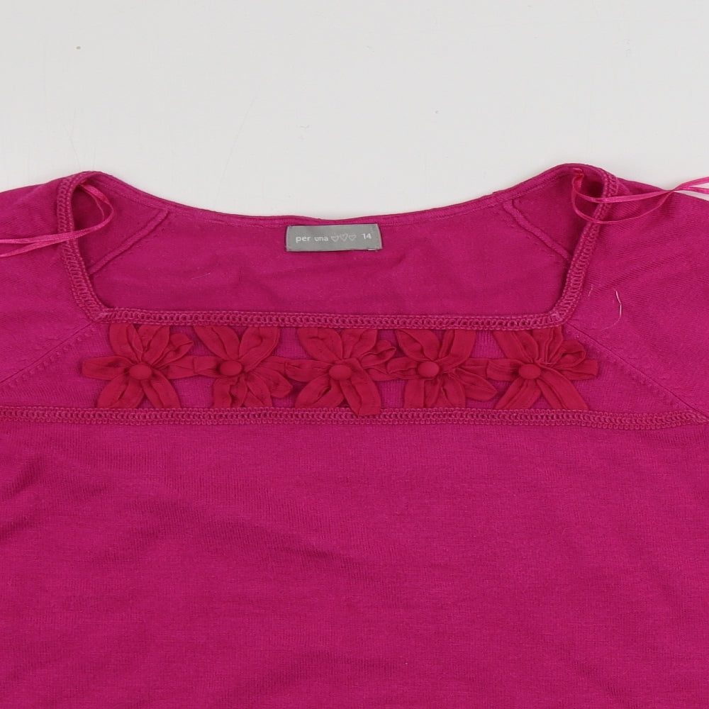 Womens UK Size 14 Marks and Spencer Pink Pullover Jumper