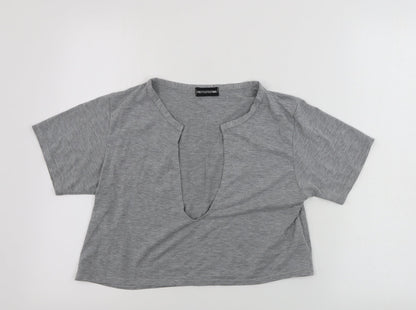 Womens UK Size 12 PRETTYLITTLETHING Grey Basic T-Shirt