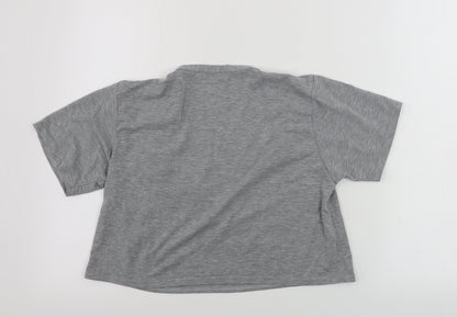 Womens UK Size 12 PRETTYLITTLETHING Grey Basic T-Shirt