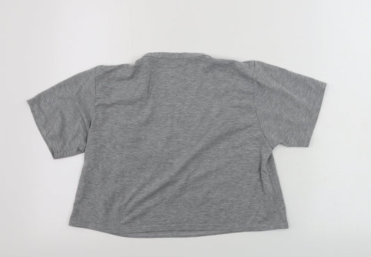 Womens UK Size 12 PRETTYLITTLETHING Grey Basic T-Shirt