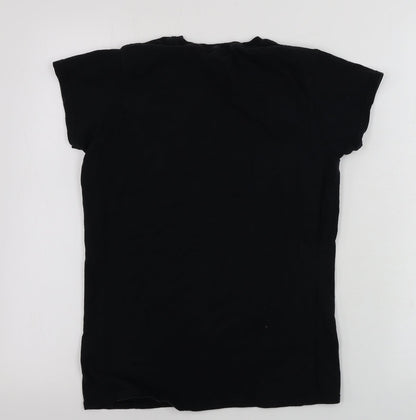 Womens UK Size M PRETTYLITTLETHING Black Basic T-Shirt