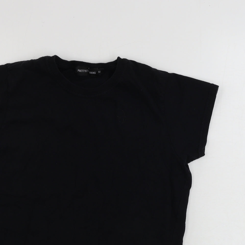 Womens UK Size M PRETTYLITTLETHING Black Basic T-Shirt