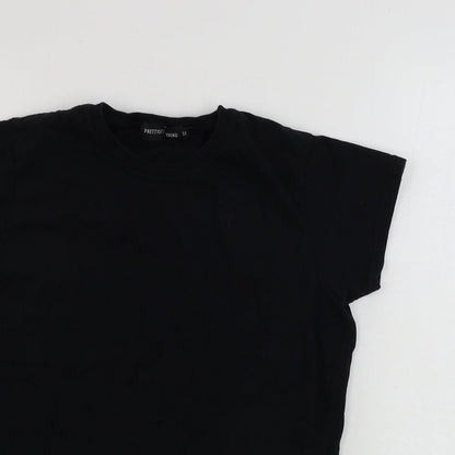 Womens UK Size M PRETTYLITTLETHING Black Basic T-Shirt