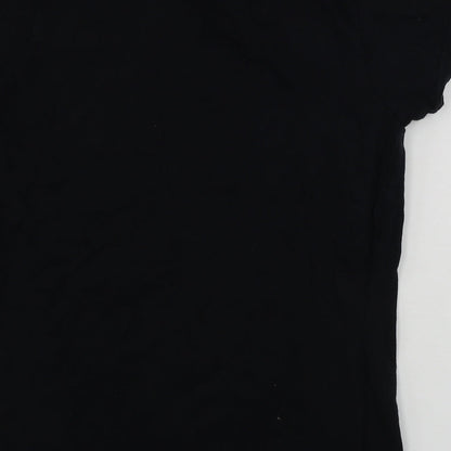 Womens UK Size M PRETTYLITTLETHING Black Basic T-Shirt