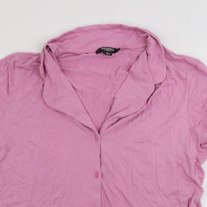 Womens UK Size 10 Missguided Pink Basic Button-Up
