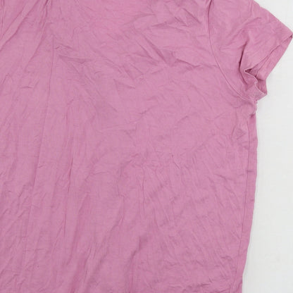 Womens UK Size 10 Missguided Pink Basic Button-Up