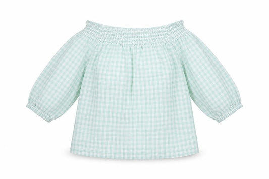 Front view of Atmosphere women’s green check basic tank, size UK 8