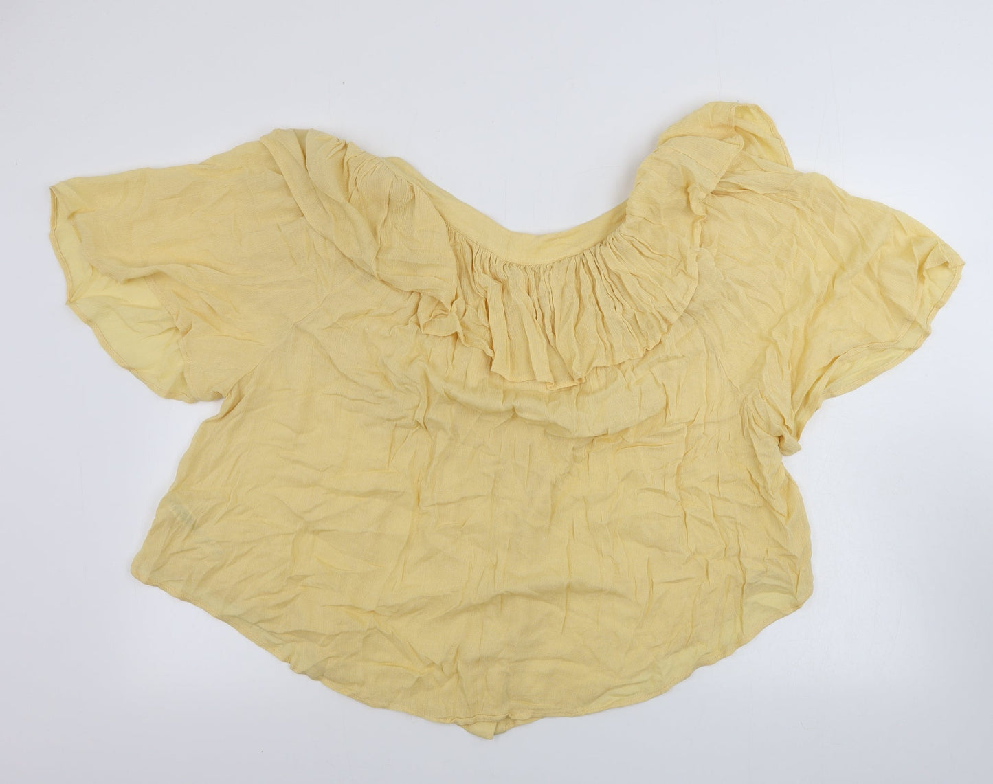 Womens UK Size L Preworn Yellow Basic Blouse