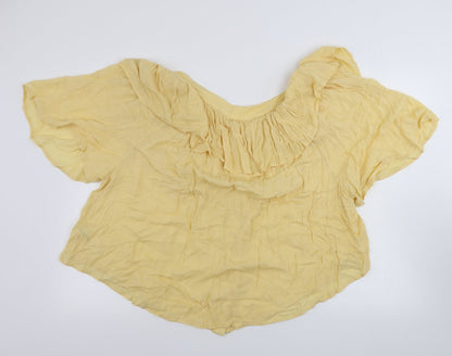 Womens UK Size L Preworn Yellow Basic Blouse