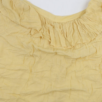Womens UK Size L Preworn Yellow Basic Blouse
