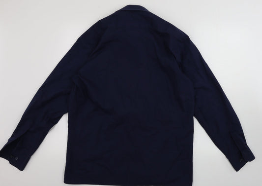 Mens UK Size 15.5 Premier Blue  Button-Up Long Sleeve Casual Shirt