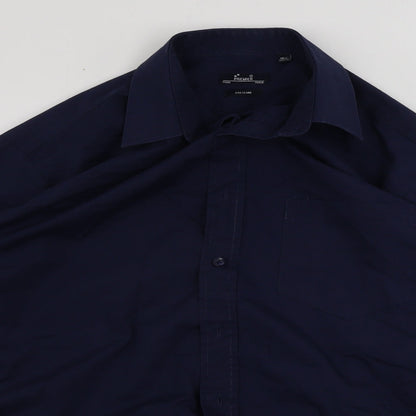 Mens UK Size 15.5 Premier Blue  Button-Up Long Sleeve Casual Shirt