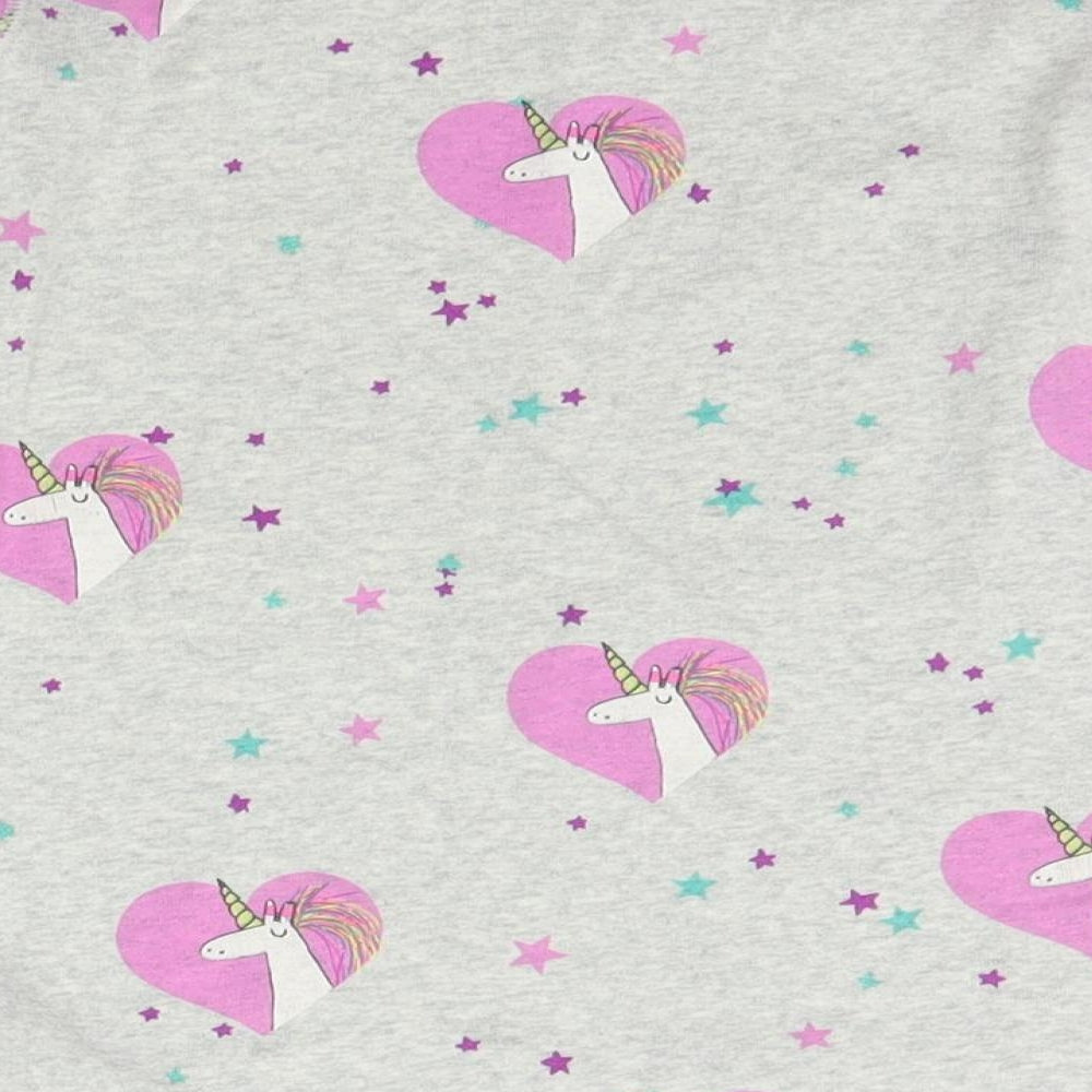 NEXT Girls Grey Floral  Top Pyjama Top Size 9 Years  - UNICORN