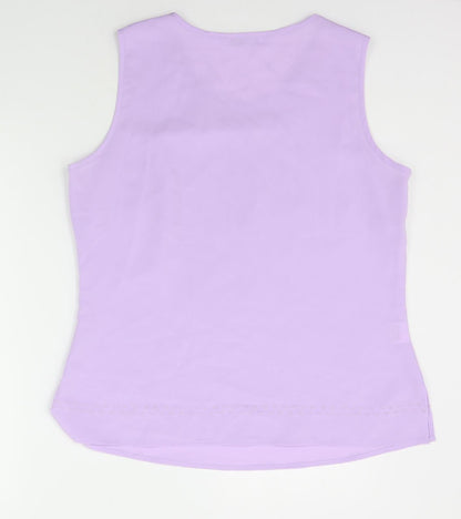 AMARANTO Womens Purple   Basic T-Shirt Size 16