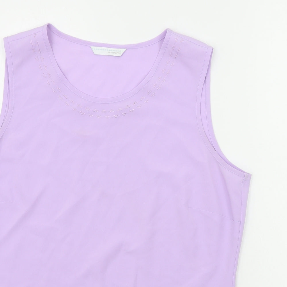 AMARANTO Womens Purple   Basic T-Shirt Size 16