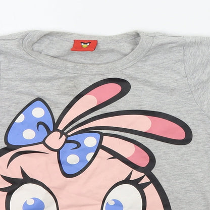 Fashion Uk Boys Grey   Basic T-Shirt Size 5-6 Years  - angry birds