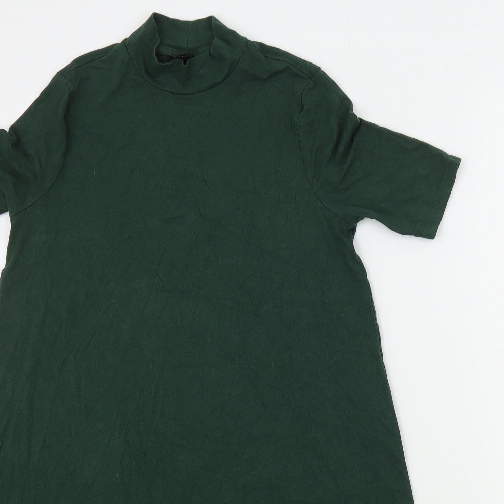 Womens UK Size 6 Topshop Green Basic T-Shirt