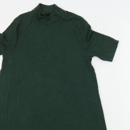 Womens UK Size 6 Topshop Green Basic T-Shirt