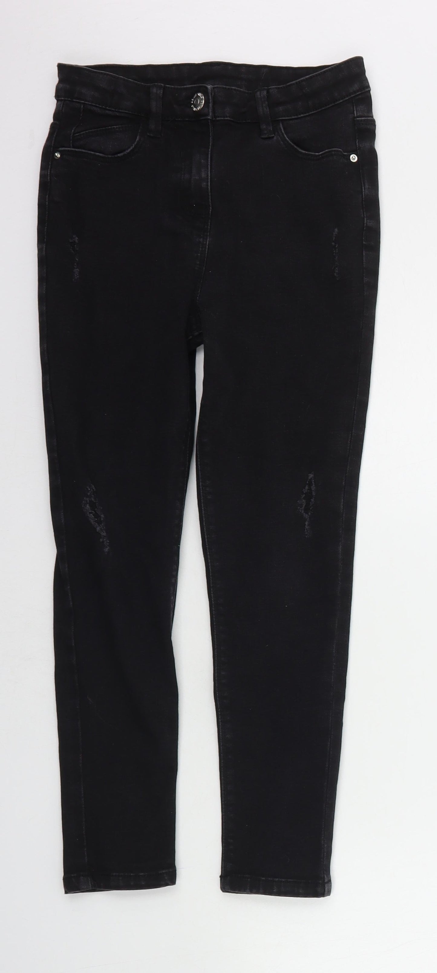 Matalan Girls Black   Skinny Jeans Size 9 Years - DISTRESSED