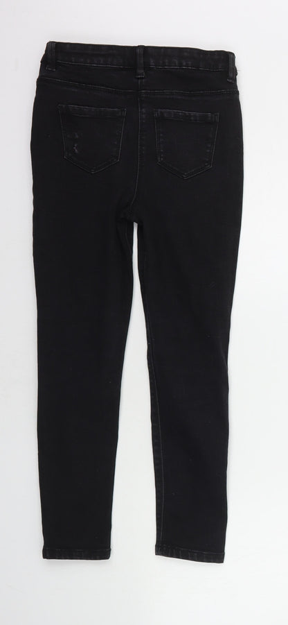 Matalan Girls Black   Skinny Jeans Size 9 Years - DISTRESSED