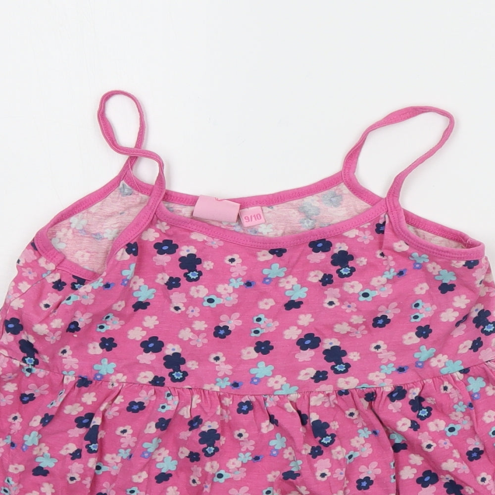 Board Angels Girls Pink Floral  Basic Tank Size 9-10 Years