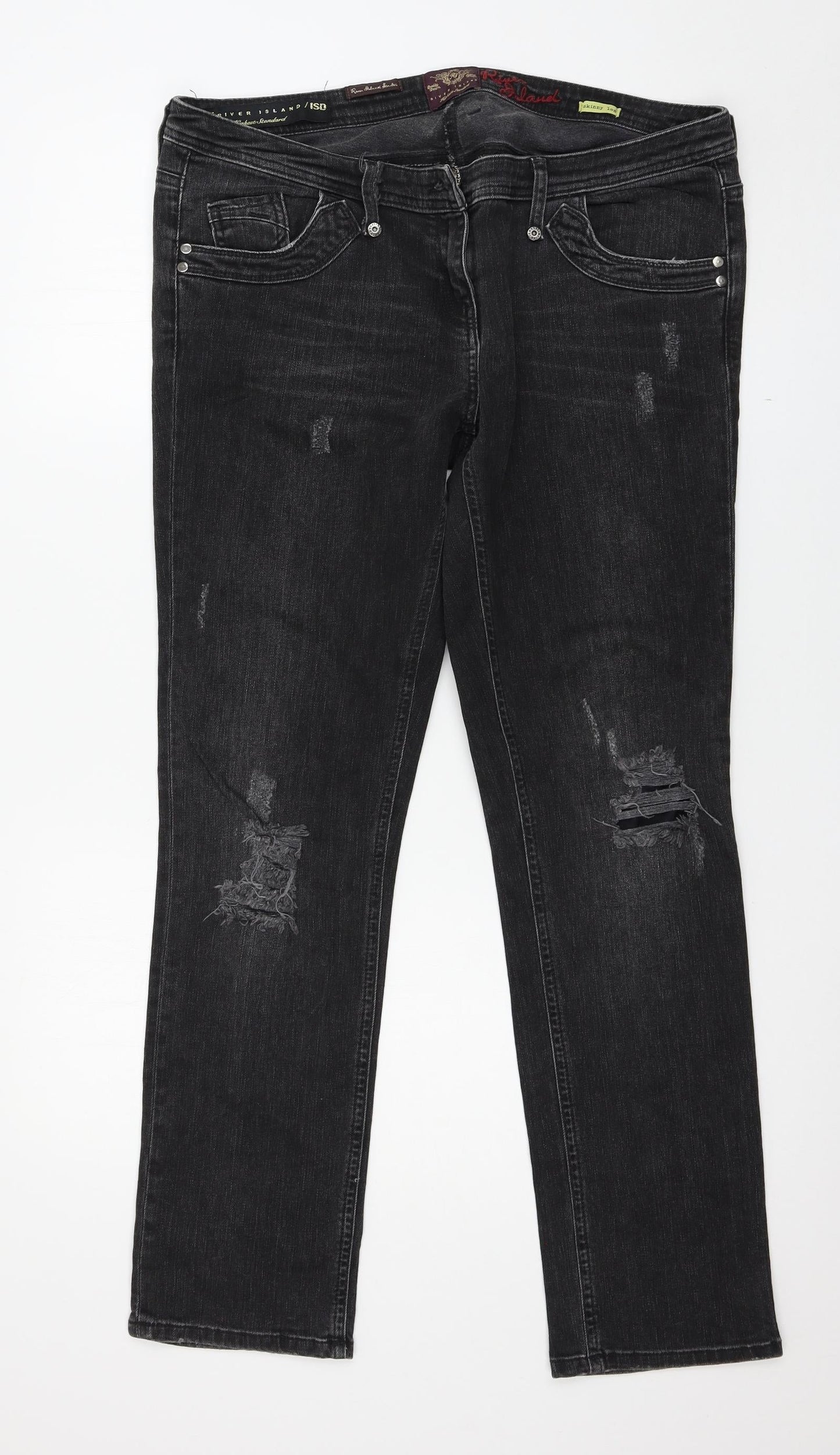 River Island Womens Black   Straight Jeans Size 38 L30 in